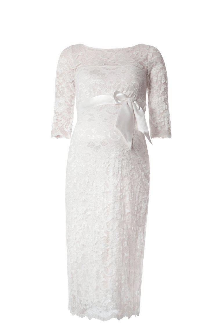 Amelia brudekjole til gravid, kort (elfenbensfarvet) fra Tiffany Rose#Tiffany RoseWedding dressBuump