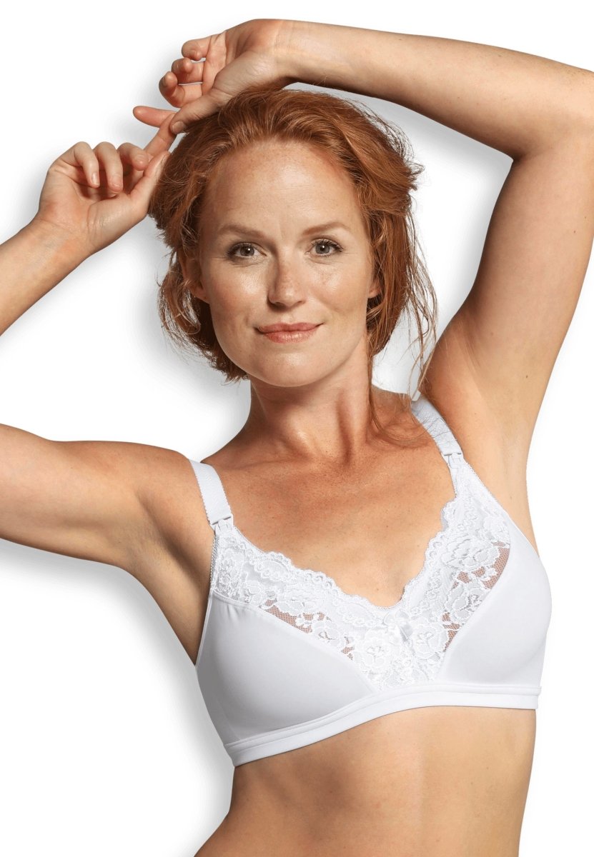 Carriwell Amme BH med blonder, hvid#CarriwellLingerieBuump