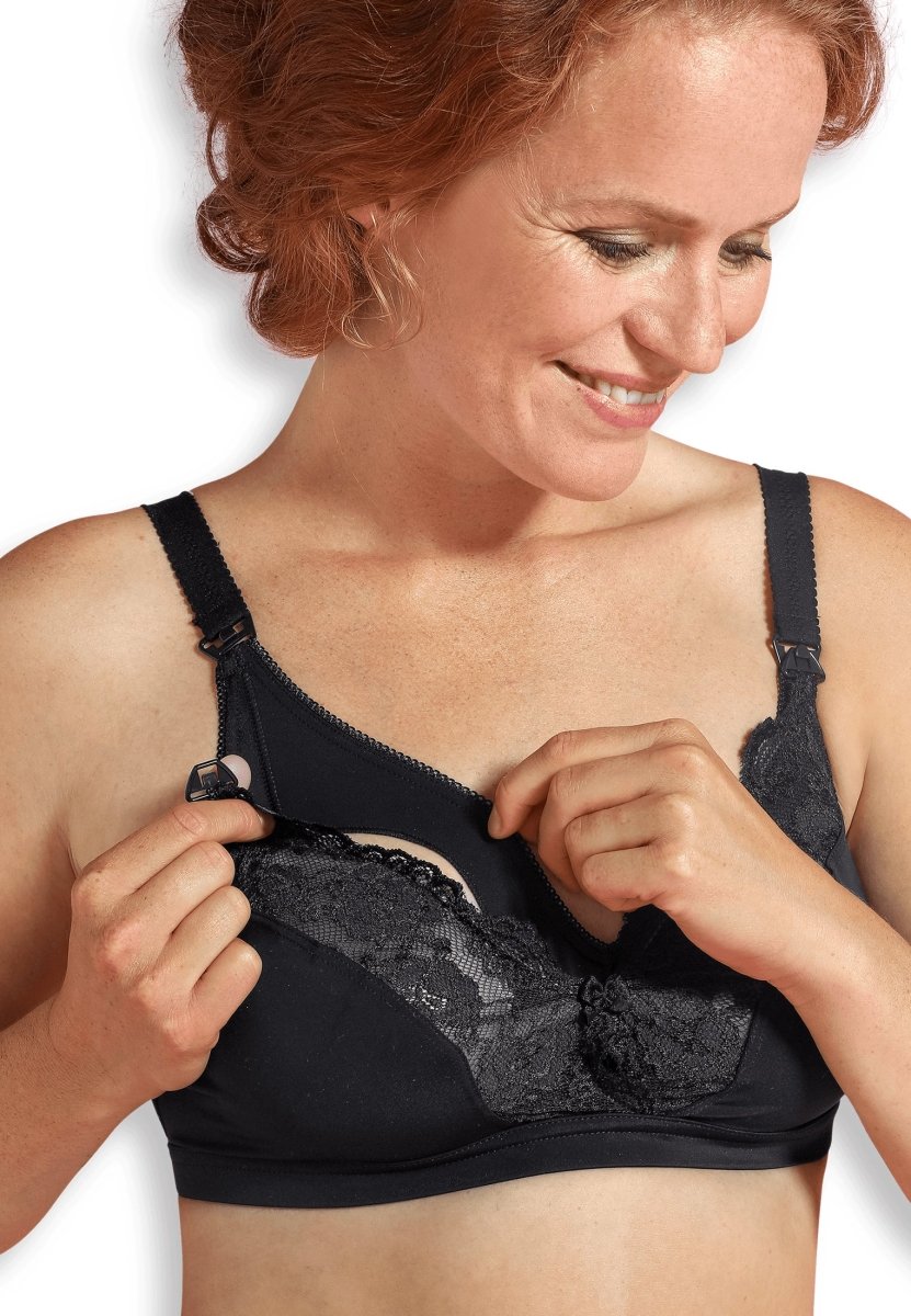 Carriwell Amme BH med blonder, sort#CarriwellLingerieBuump