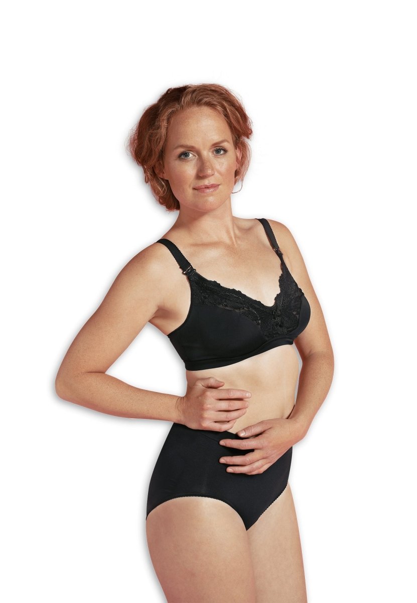 Carriwell Amme BH med blonder, sort#CarriwellLingerieBuump