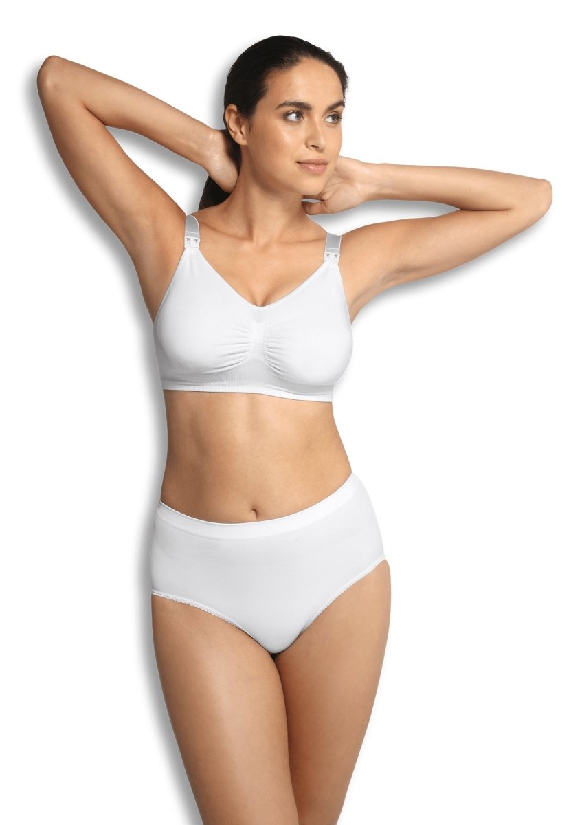 Carriwell Seamless Padded graviditets- og amme-bh med indlæg, hvid - Buump - Amme-bh - Carriwell