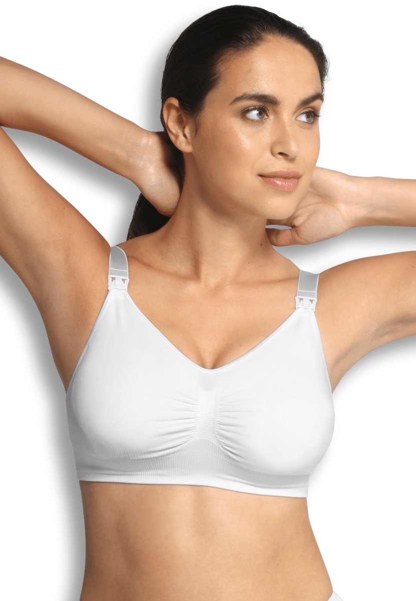 Carriwell Seamless Padded graviditets- og amme-bh med indlæg, hvid - Buump - Amme-bh - Carriwell
