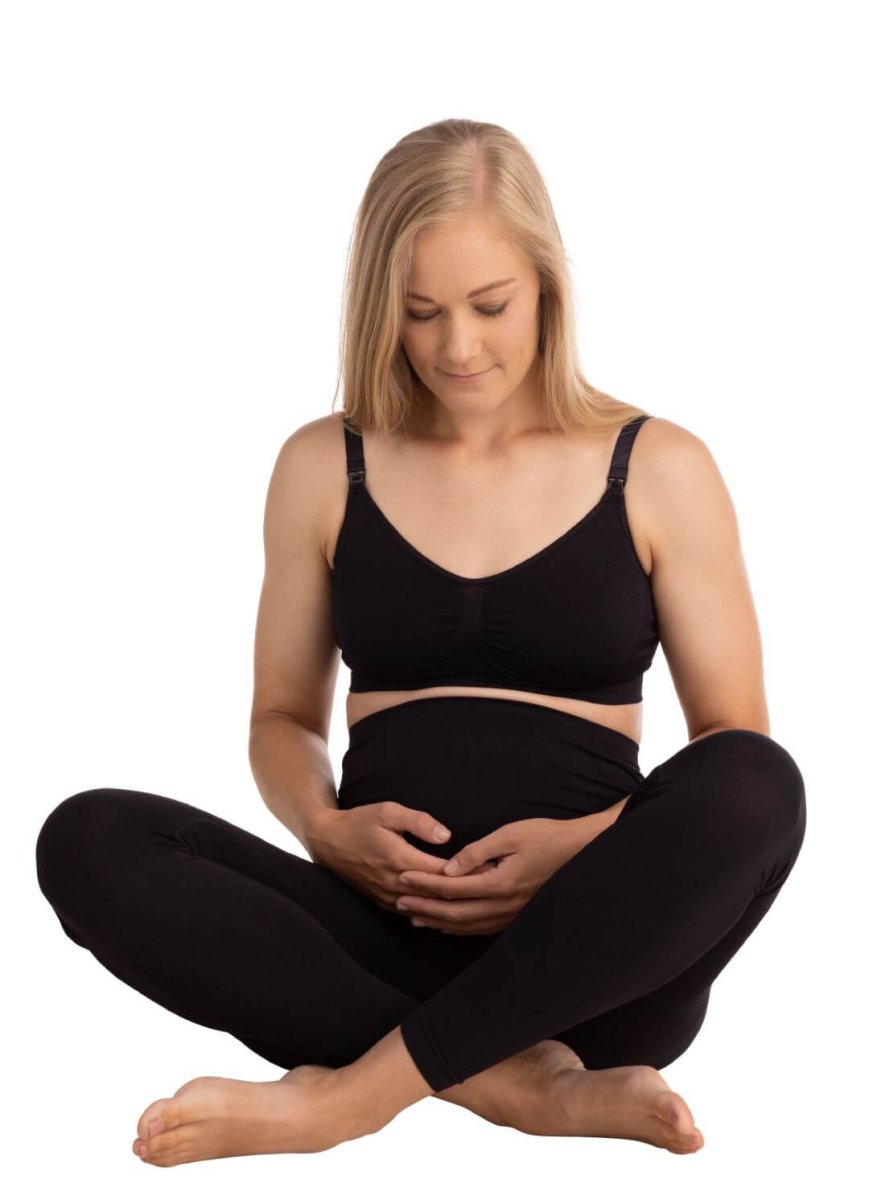 Carriwell sømløs graviditetsleggings med støtte, sort - Buump - Leggings - Carriwell