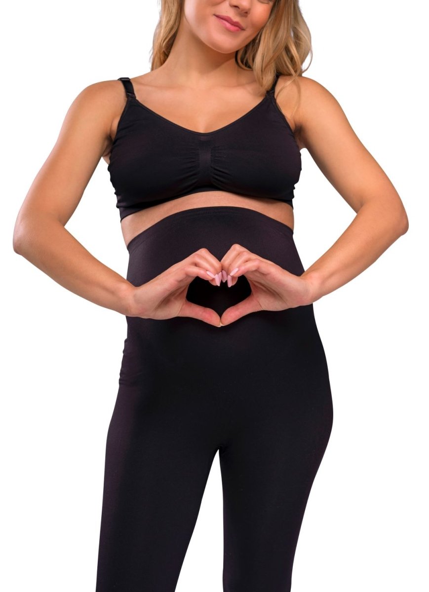 Carriwell sømløs graviditetsleggings med støtte, sort - Buump - Leggings - Carriwell