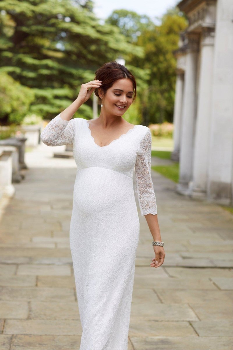Chloe brudekjole til gravid fra Tiffany Rose i lang (elfenbensfarvet)#Tiffany RoseWedding dressBuump