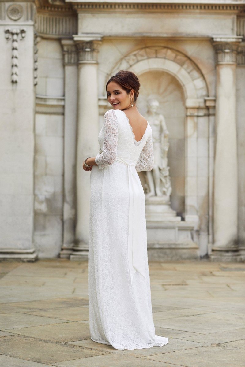Chloe brudekjole til gravid fra Tiffany Rose i lang (elfenbensfarvet)#Tiffany RoseWedding dressBuump