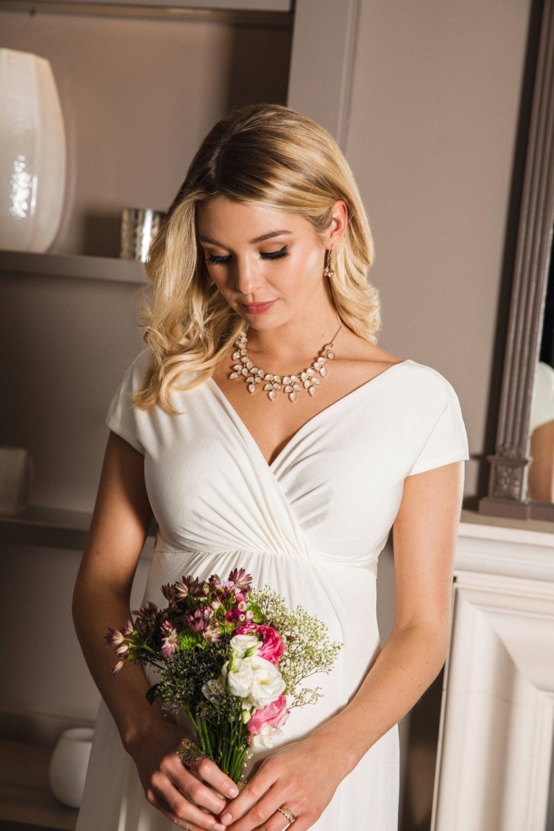 Francesca brudekjole til gravid fra Tiffany Rose, lang (elfenbensfarvet)#Tiffany RoseWedding dressBuump