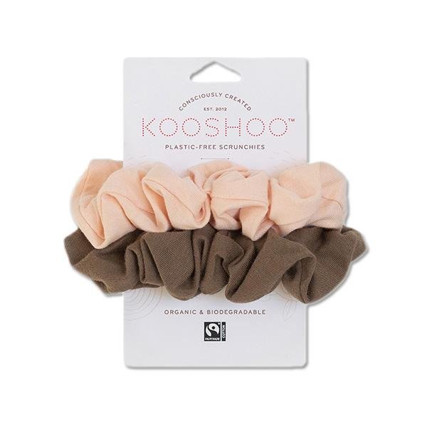 Kooshoo hår scrunchie Fersken/Valnød – øko & plastfri – 2 stk#KooshooAccessoriesBuump