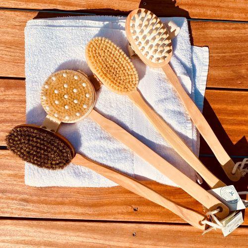 Luksus cellulite børste med ekstra langt skaft og aftageligt massagehoved, Croll & Denecke#Croll & DeneckeBrushesBuump