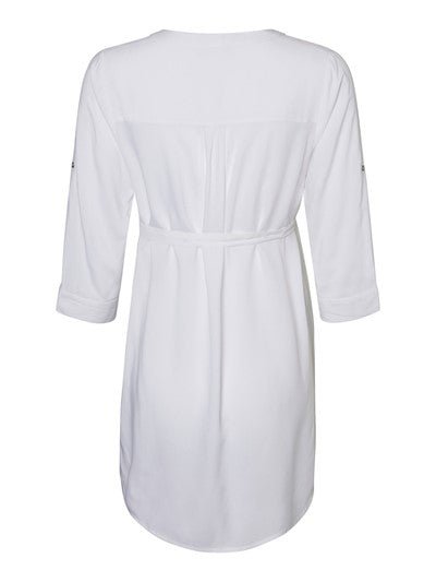 Mamalicious 3/4 ærmet vente tunika, Hvid viskose, MLMercy#MamaliciousShirtBuump