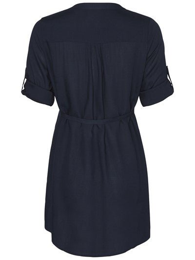 Mamalicious 3/4 ærmet vente tunika, navy viskose, MLMercy#MamaliciousShirtBuump