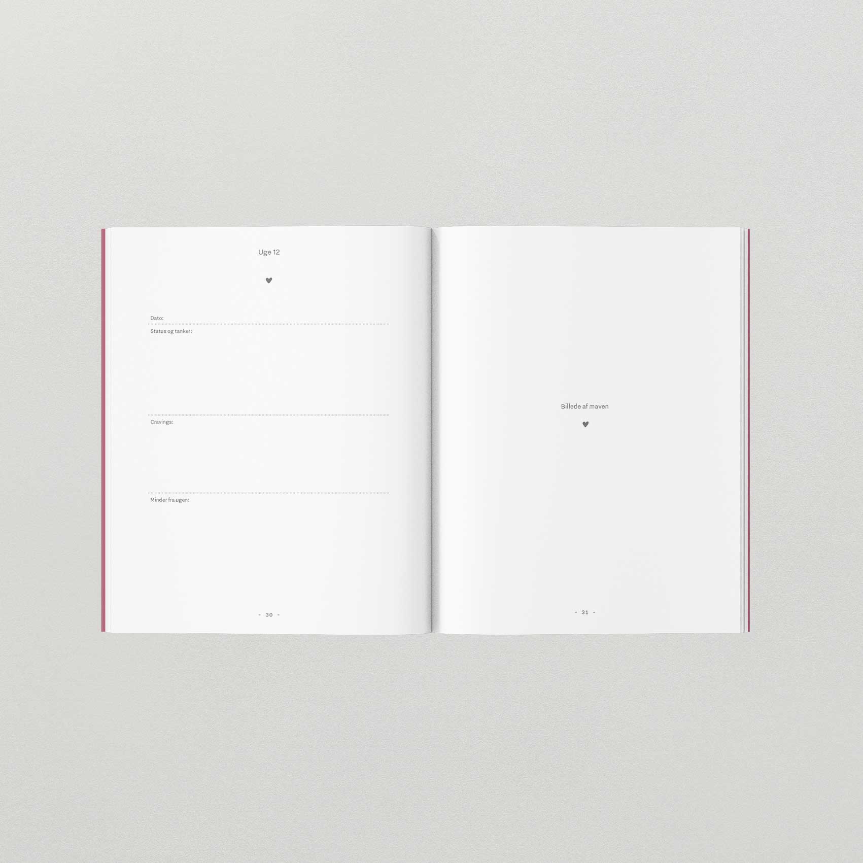 Min graviditetsdagbog A5 hardcover, WithWhite#WITHWHITEBooksBuump