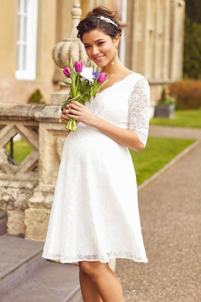 Noelle brudekjole til gravid fra Tiffany Rose (elfenbensfarvet)#Tiffany RoseWedding dressBuump