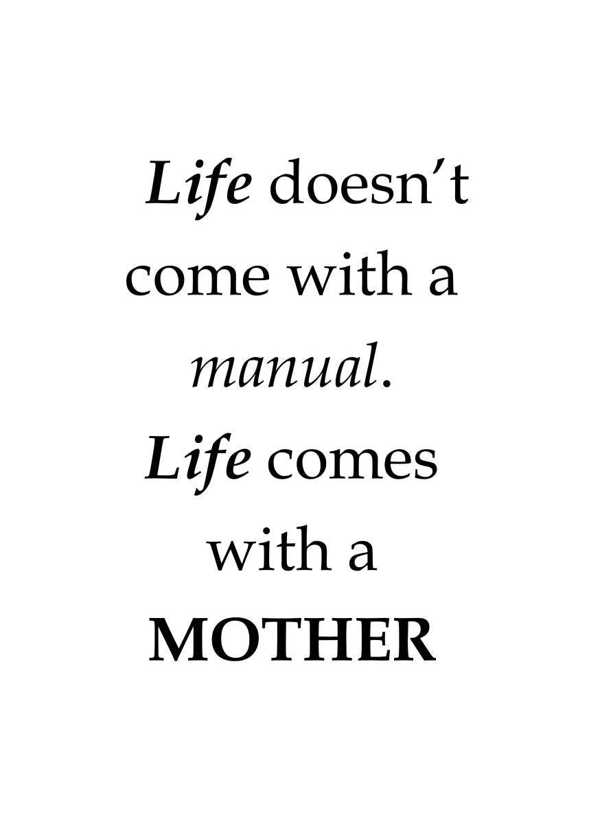 Plakat om graviditet "Life doesn't come with a manual"#BuumpPosterBuump