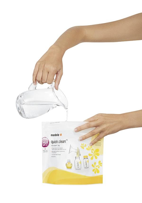 Quick Clean sterilisationsposer til mikroovn, 5 stk., Medela#MedelaBreastfeedingBuump