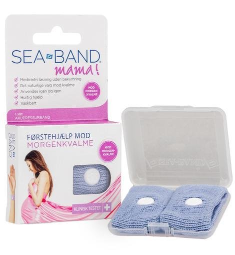 Sea-Band akupressurbånd mod graviditetskvalme i farven grå#Sea BandacupressureBuump