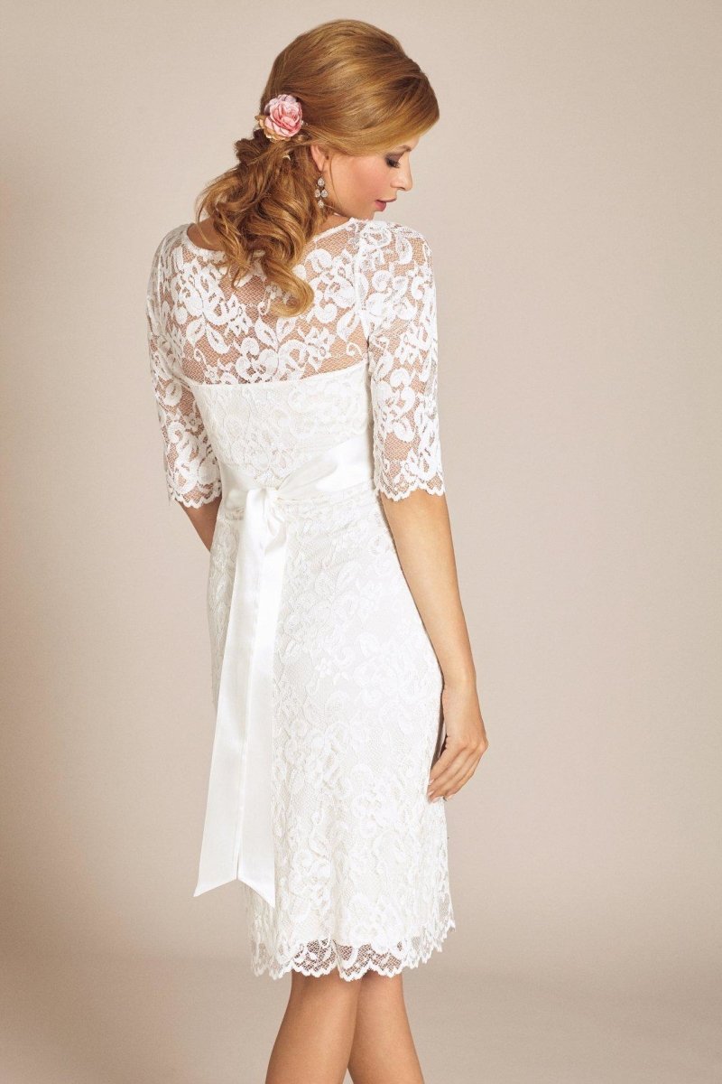 Amelia brudekjole til gravid, kort (elfenbensfarvet) fra Tiffany Rose#Tiffany RoseWedding dressBuump