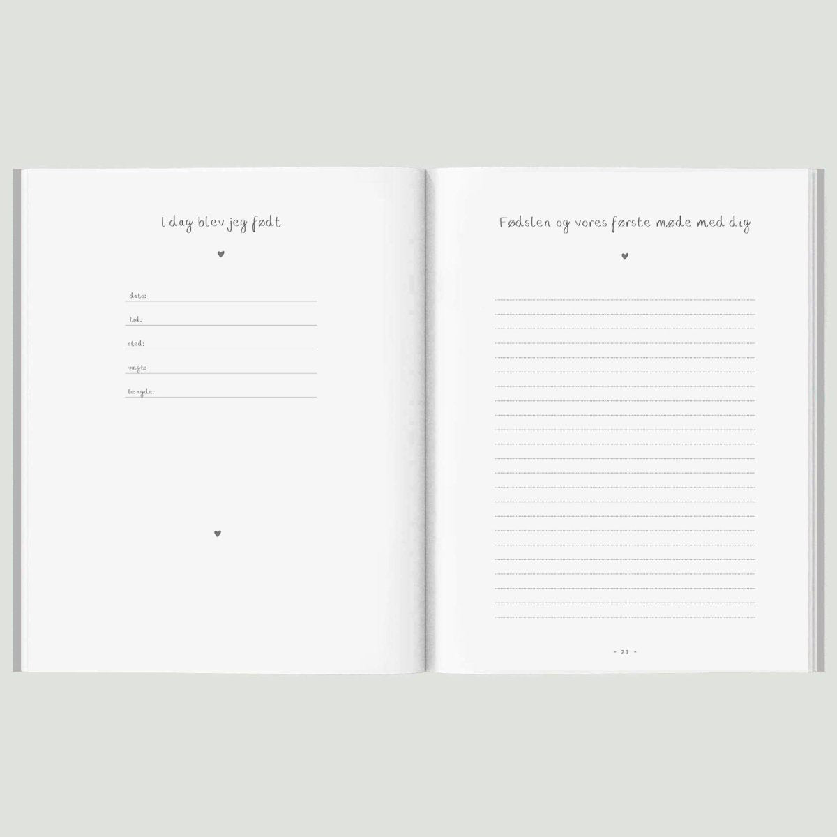 Barnets Bog A5 hardcover grå, WithWhite#WITHWHITEBooksBuump