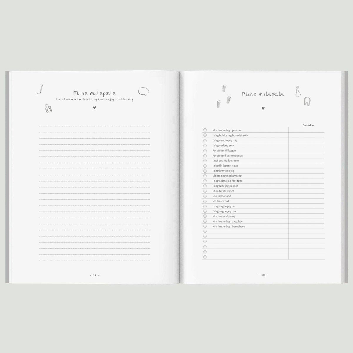 Barnets Bog A5 hardcover grå, WithWhite#WITHWHITEBooksBuump