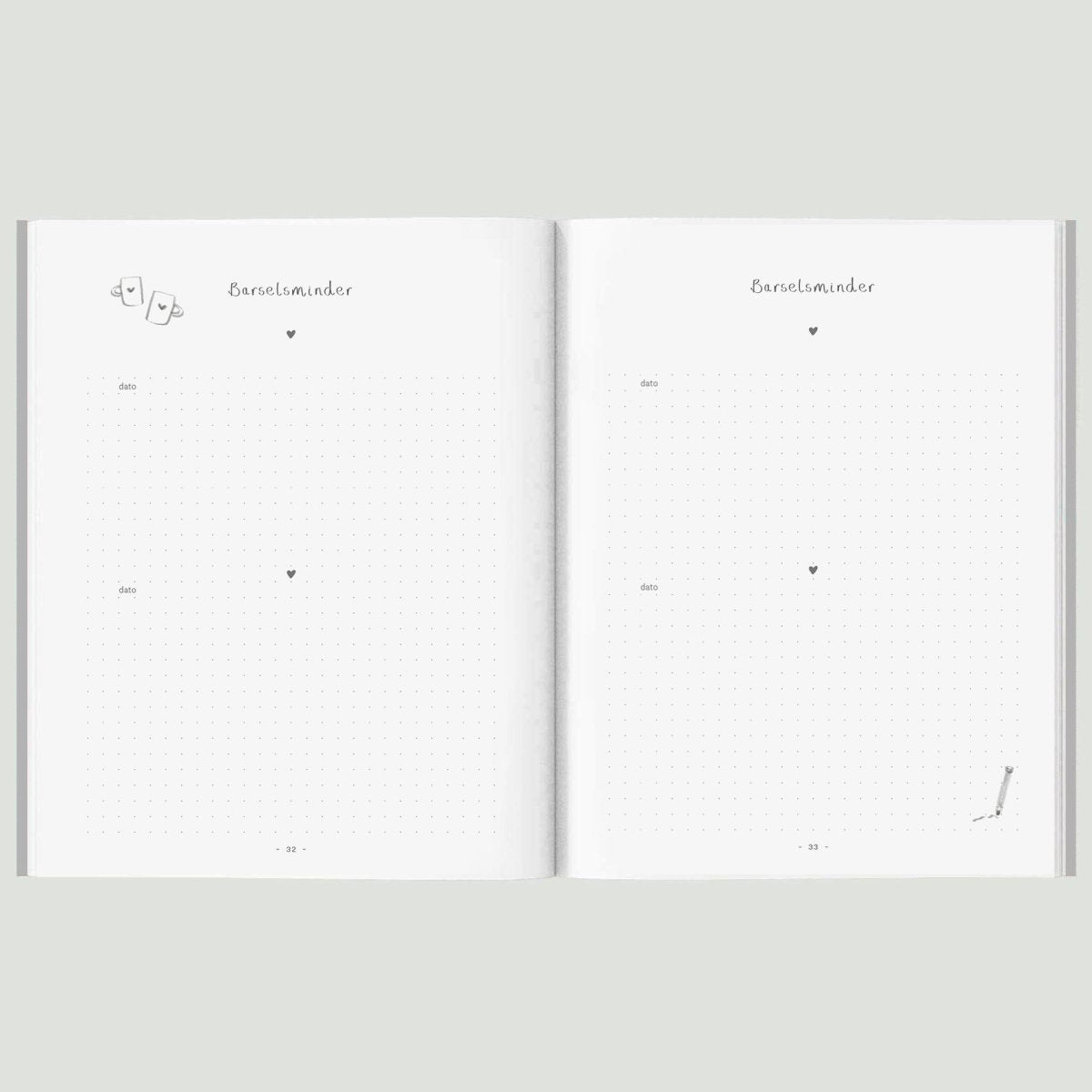 Barnets Bog A5 hardcover grå, WithWhite#WITHWHITEBooksBuump