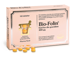 Bio-Folin (Folsyre) 400 mg, 180 tabletter, Pharmanord#PharmanordVitaminsBuump