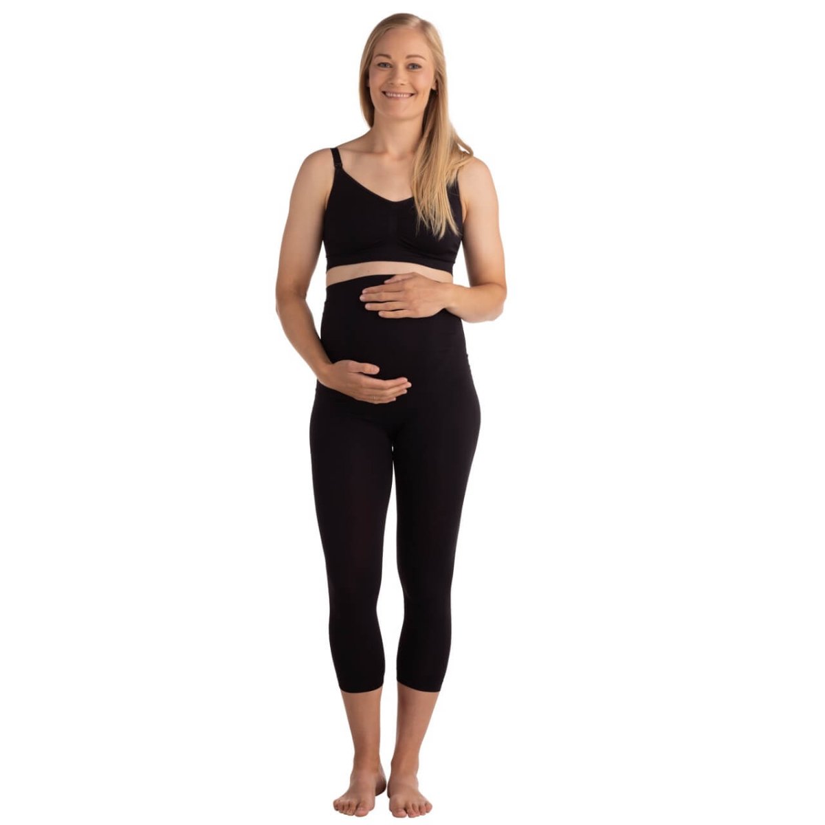 Carriwell 3/4 graviditetsleggings, sømløs, sort - Buump - Leggings - Carriwell