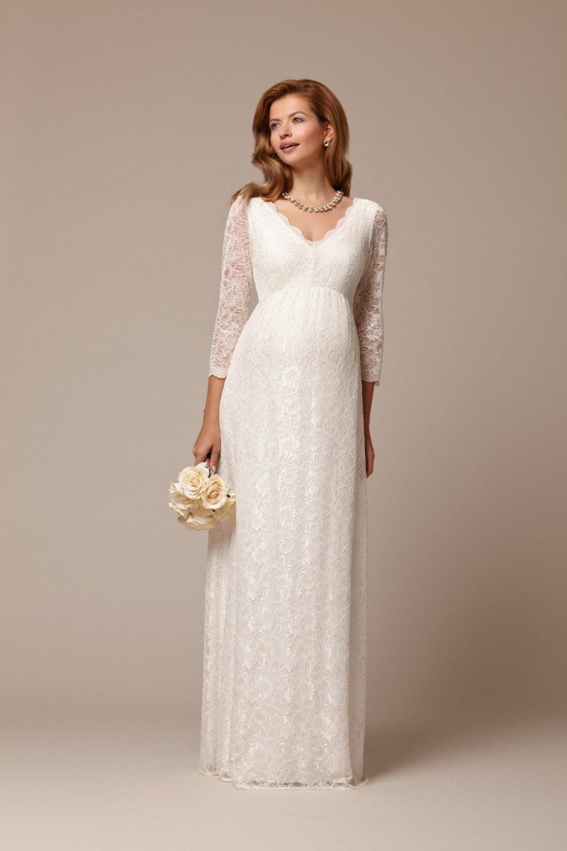 Chloe brudekjole til gravid fra Tiffany Rose i lang (elfenbensfarvet)#Tiffany RoseWedding dressBuump