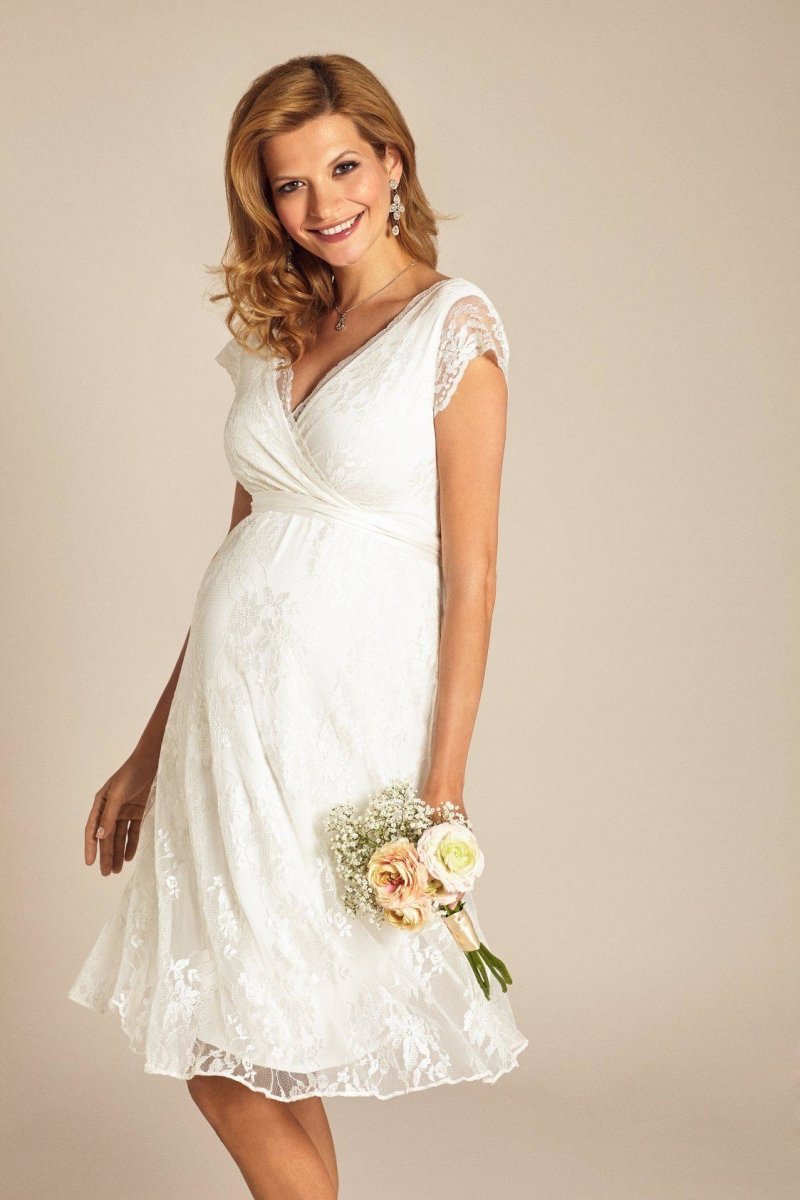 Eden brudekjole til gravid fra Tiffany Rose, kort (elfenbensfarvet)#Tiffany RoseWedding dressBuump