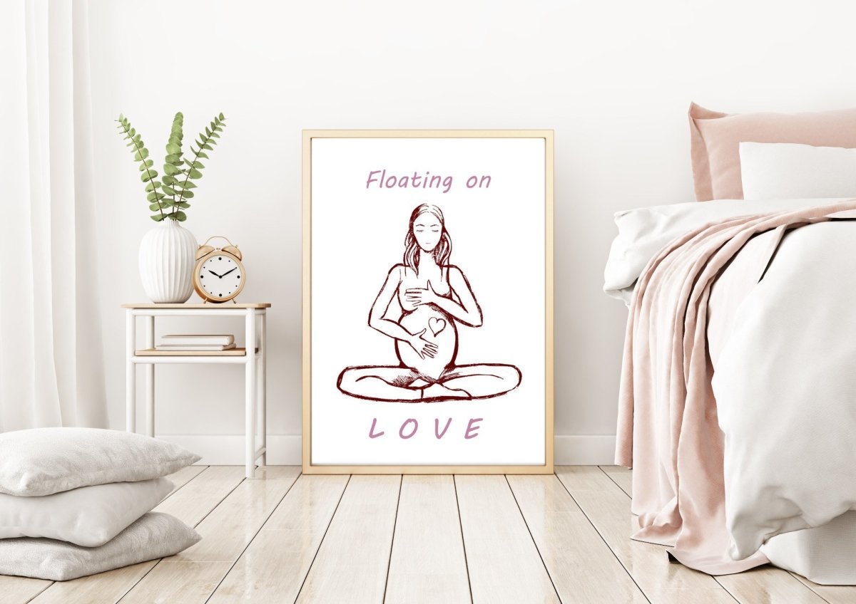Plakat om graviditet "Floating on love"#BuumpPosterBuump